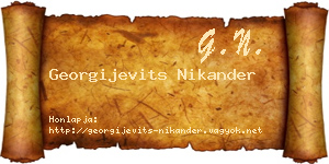 Georgijevits Nikander névjegykártya